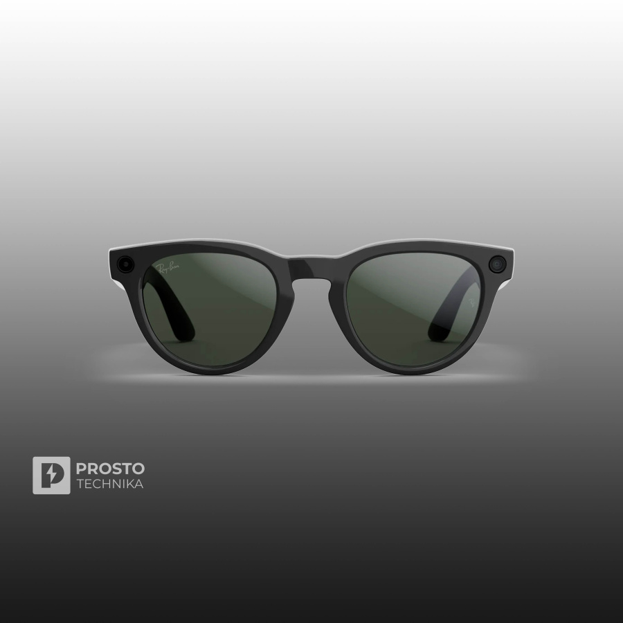 Ray-Ban Headliner (Gen 2) Глянцевый Чёрный с Прозрачно-Графитово-Зелёными Линзами